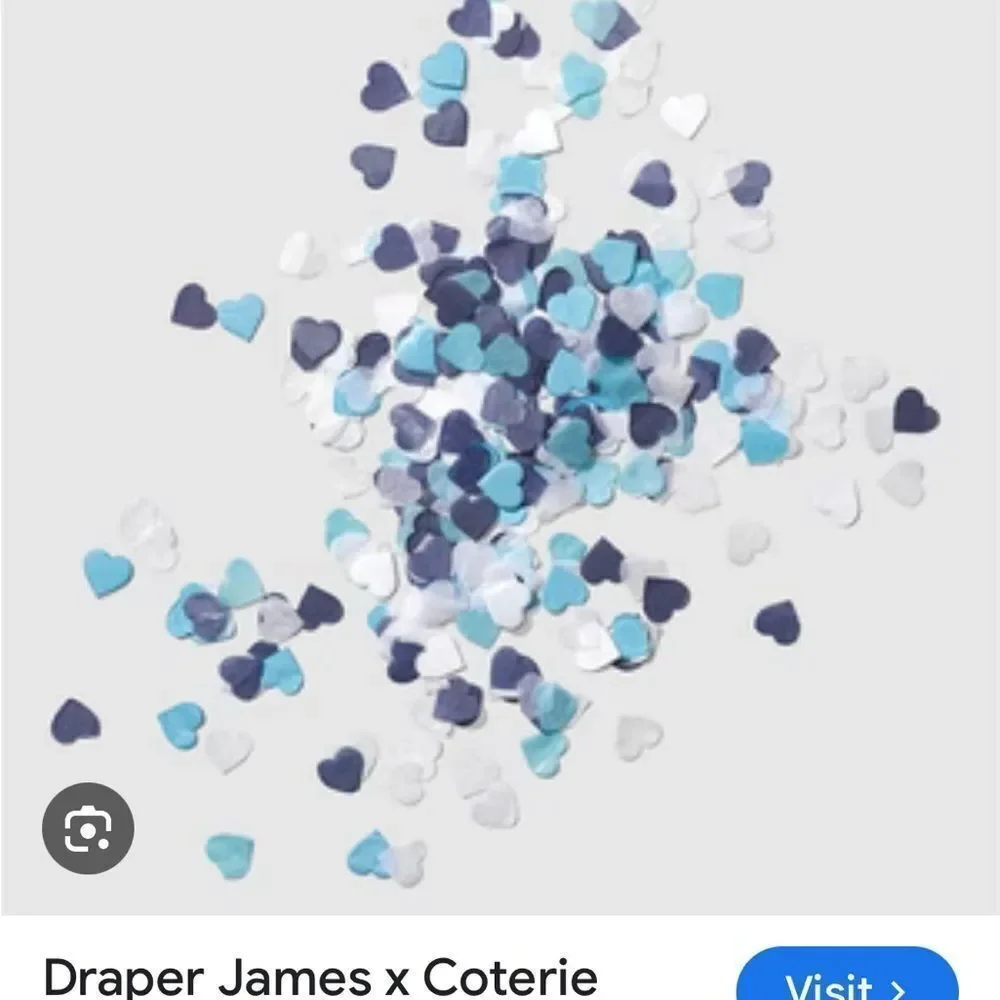 Draper James Heart Confetti in Blue and White set of 2 new
